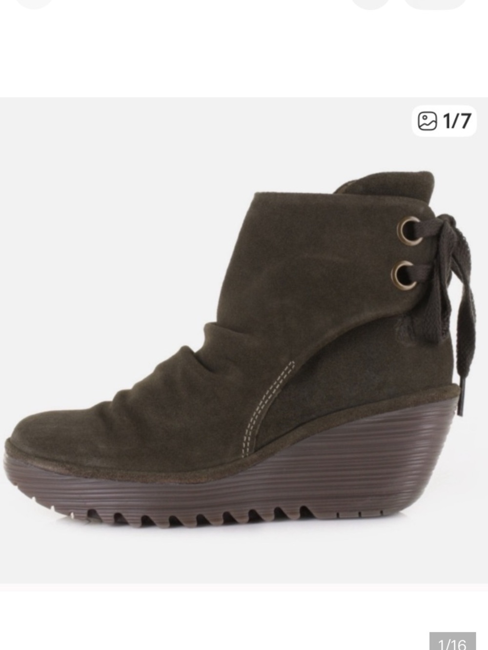 Fly London Yama  Suede Wedge Ankle Boots, Size EU 39